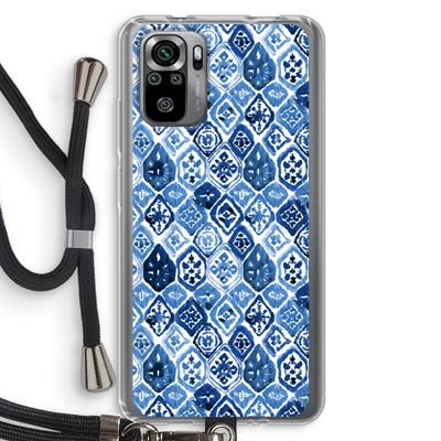 Blauw motief: Xiaomi Redmi Note 10S Transparant Hoesje met koord