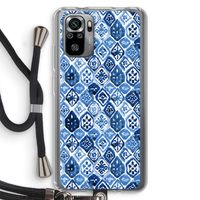 Blauw motief: Xiaomi Redmi Note 10S Transparant Hoesje met koord