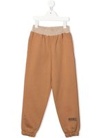 MSGM Kids pantalon de jogging à taille élastiquée - Marron