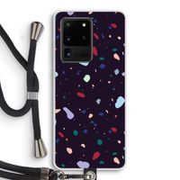 Dark Rounded Terrazzo: Samsung Galaxy S20 Ultra Transparant Hoesje met koord