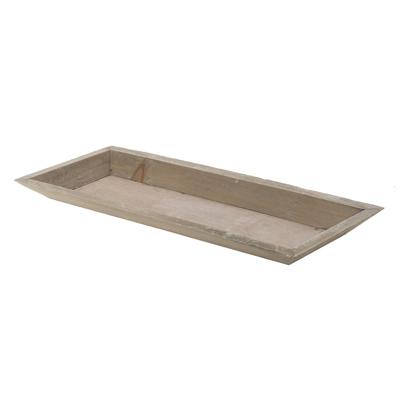 Kaarsenbord - kaarsen plateau - rechthoekig - hout naturel - 39 x 15 cm - Kaarsenonderzetter