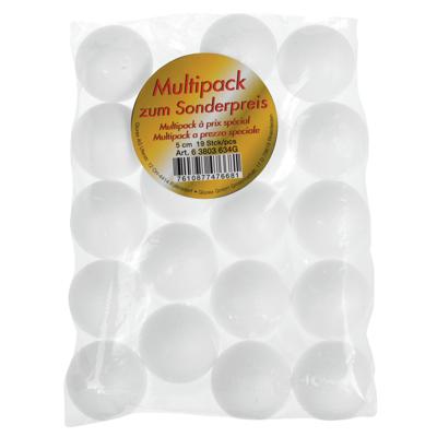 Piepschuim hobby knutselen vormen/figuren - 19x stuks - ronde ballen/bollen van dia 5 cm