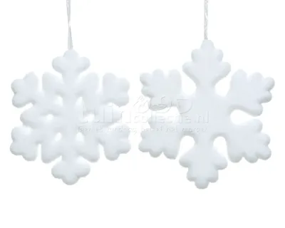 Kerstornament Sneeuwvlok Foam Wit 20cm Assorti 1st