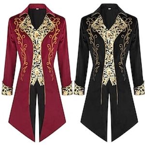 Punk Gothic Middeleeuws Steampunk 17e eeuw Jas Trenchcoat Overkleding Prins Pest dokter Edelman Voor heren Effen Carnaval Feest / Uitgaan Jas Lightinthebox