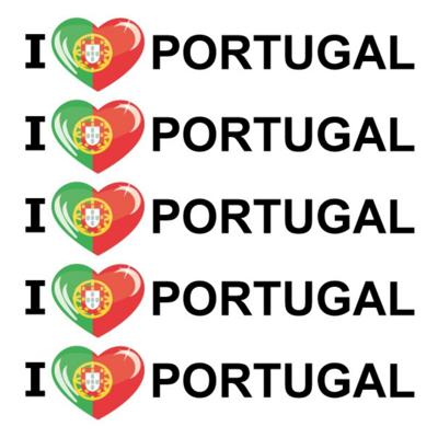 Sticker - 10x - I love Portugal - 19 x 4 cm - Portugal - landenthema