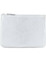 Comme Des Garçons Wallet logo-embossed leather purse - Métallisé