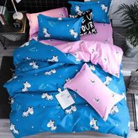 Beddengoed set luxe familie set blad Dekbedovertrek cover kussensloop grootte: 2.2 m vierdelig Laken (Zebra)