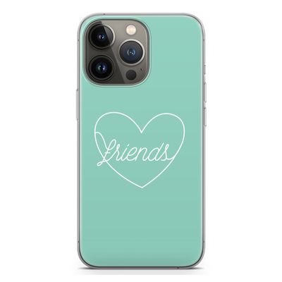 Friends heart pastel: iPhone 13 Pro Transparant Hoesje