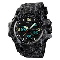 SKMEI 1155B multifunctionele mannen Outdoor Sports Noctilucent waterdichte grote wijzerplaat polshorloge (grijs zwart)