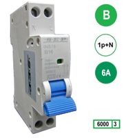 SEP Installatie automaat B06 1polig+n 6kA 18mm breed
