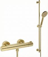 Ben Lavion thermostatische doucheset 15cm met 3 straalsoorten geborsteld messing pvd-coating