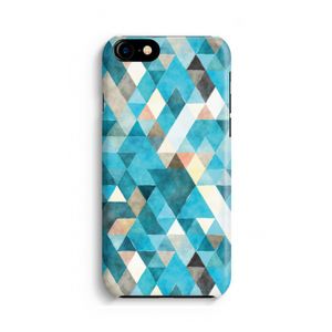 Gekleurde driehoekjes blauw: Volledig Geprint iPhone 7 Hoesje
