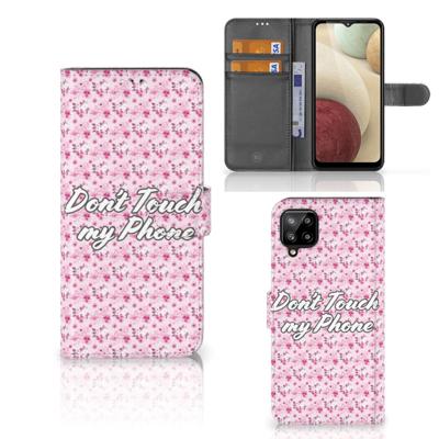 Samsung Galaxy A12 Portemonnee Hoesje Flowers Pink DTMP Samsung Galaxy A12 Portemonnee Hoesje Flowers Pink DTMP