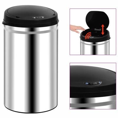 VidaXL Prullenbak met automatische sensor 40 l roestvrij staal