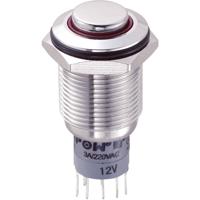 TRU COMPONENTS 701873 LAS2GQH-22ZE/R/12V/S/P Vandalismebestendige drukschakelaar 250 V/AC 3 A 2x aan/aan Continu Rood 1 stuk(s)