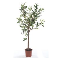Kunstplant groene olijfboom 65 cm in betonlook pot   -