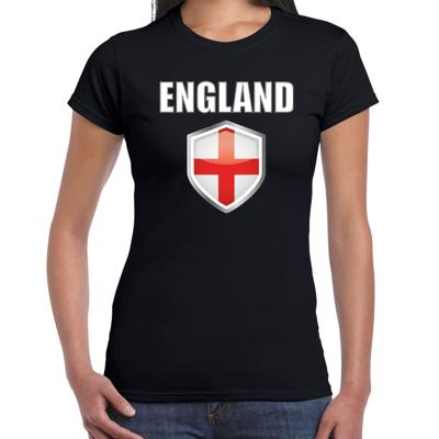 Engeland landen supporters t-shirt - zwart - dames - fan kleding - korte mouwen Engeland landen supporters t-shirt - zwart - dames - fan kleding - korte mouwen