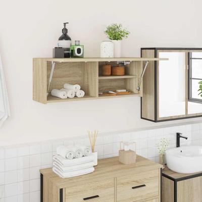 Badkamerwandkast 80x25x30 cm bewerkt hout sonoma eikenkleurig
