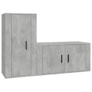 The Living Store Televisiekastenset - Klassiek betongrijs - 80 x 34.5 x 40 cm - 40 x 34.5 x 80 cm