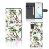 Samsung Galaxy Note 10 Telefoonhoesje met Pasjes Flamingo Palms - thumbnail