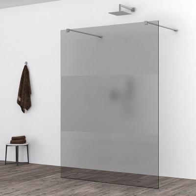 Wiesbaden Slim Inloopdouche 120x200 cm - Nano Rookglas met Melkglasband