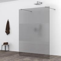 Wiesbaden Slim Inloopdouche 120x200 cm - Nano Rookglas met Melkglasband