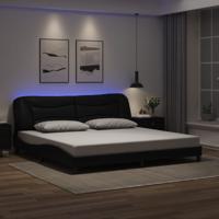 Bedframe met LED zonder matras "Hvar" zwart 200x200 cm