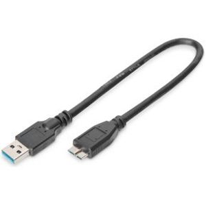 Digitus AK-300117-003-S USB-kabel 0,25 m USB 3.2 Gen 1 (3.1 Gen 1) USB A Micro-USB B Zwart