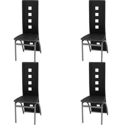 Eetkamerstoelen 4 st kunstleer zwart