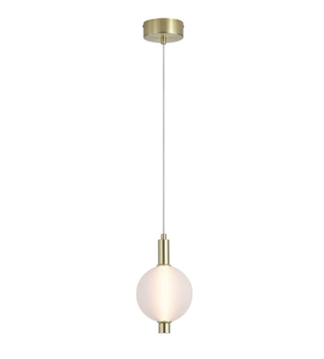 Hanglamp Luminique LED, Satin Brass Metal with Glass