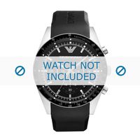Horlogeband Armani AR5985 Rubber Zwart 24mm