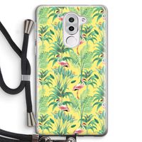 Flamingo party: Honor 6X Transparant Hoesje met koord