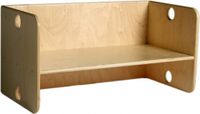 Van Dijk Toys kubusbank 29 x 29 x 58 cm hout naturel - thumbnail