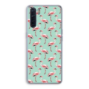 Flamingoprint groen: Oppo A91 Transparant Hoesje