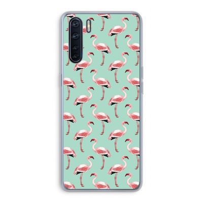 Flamingoprint groen: Oppo A91 Transparant Hoesje