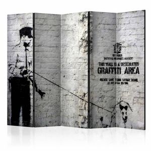 Vouwscherm - Graffiti Area, Banksy 225x172cm  , gemonteerd geleverd, dubbelzijdig geprint(kamerscherm)