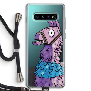 Lama: Samsung Galaxy S10 Plus Transparant Hoesje met koord