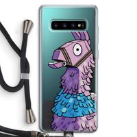 Lama: Samsung Galaxy S10 Plus Transparant Hoesje met koord