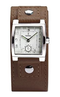 Horlogeband Festina F16068-A Onderliggend Leder Bruin 18mm