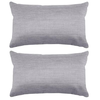 Stof Textile sierkussen Bea - 2x - lichtgrijs - 30 x 50 cm - bank kussens - polyester