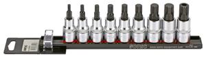 Bitdopset 1/2", veeltand 9-dlg. op rail 300906