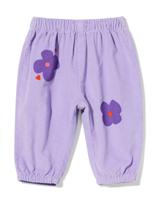 HEMA Babybroek Corduroy Bloemen Paars (paars)