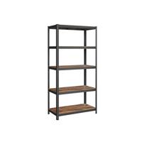 Opbergrek met 5 verstelbare planken, Vintagebruin + zwart / 50 X 100 X 200 cm / 1