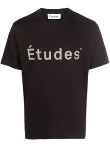 Etudes t-shirt en coton biologique à logo - Marron