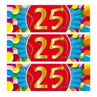 25 jaar leeftijd sticker - 5x - 19 x 6 cm - verjaardag - jubileum - versiering