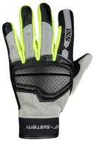 IXS Evo-Air, Motorhandschoenen zomer, Zwart Lichtgrijs Fluogeel