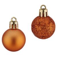 Krist+ Kerstballen - 12x - oranje - kunststof - 3 cm - mix