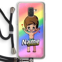 Chibi Maker man: Samsung Galaxy A8 (2018) Transparant Hoesje met koord