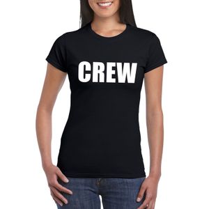 Crew tekst t-shirt zwart dames