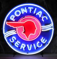 Pontiac Service Neon Verlichting - 65 x 65 cm - thumbnail